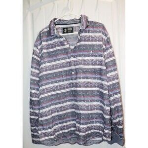 Indigo Star Button-up Shirt Men’s  XL Long Sleeve Western Aztec cowboy